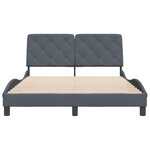 vidaXL Cadre de lit avec tête de lit Gris foncé 140x190 cm Velours
