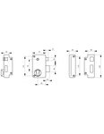 THIRARD - Boitier de serrure verticale en applique double entrée à fouillot pour entrée  droite  axe 45mm  75x130mm  or