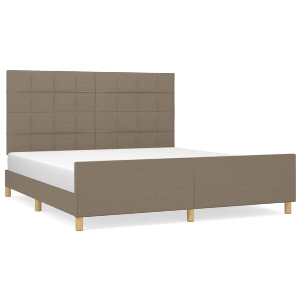 vidaXL Cadre de lit avec tête de lit Taupe 160x200 cm Tissu