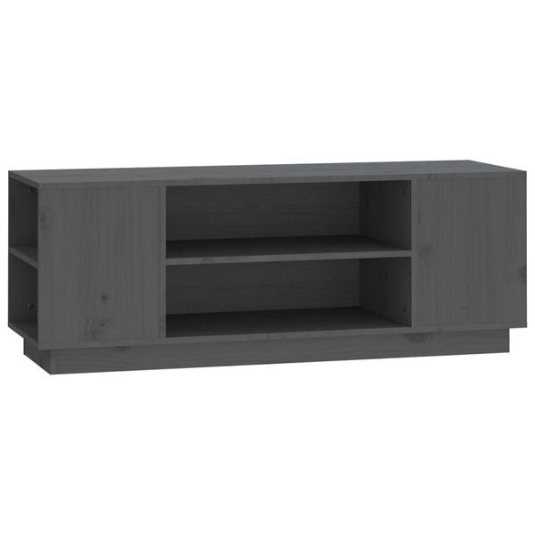 vidaXL Meuble TV Gris 110x35x40 5 cm Bois de pin massif