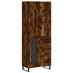 vidaXL Buffet haut Chêne fumé 69 5x34x180 cm Bois d'ingénierie