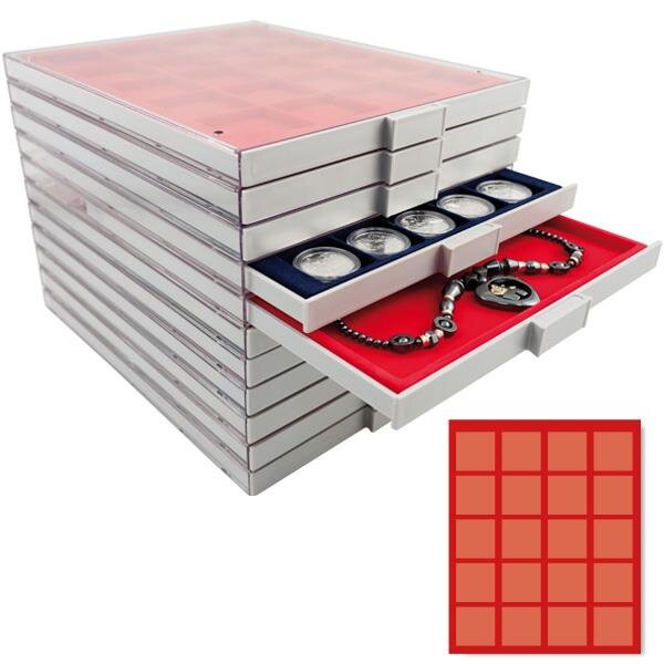 MEDAILLIER : 20 CASES - Rouge