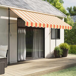 vidaXL Tissu de remplacement de cantonnière d’auvent jaune orange 3 5m