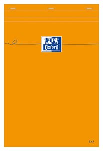 Bloc-notes Orange A4 80 Feuilles 80g Quadrillé 5x5 OXFORD