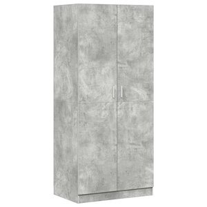 vidaXL Garde-robe Gris béton 80x52x180 cm Bois d’ingénierie