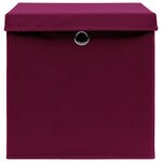 vidaXL Boîtes de rangement 4 Pièces Rouge foncé 32x32x32 cm Tissu