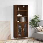 vidaXL Buffet haut Chêne marron 69 5x34x180 cm Bois d'ingénierie