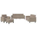 vidaXL Ensemble de canapés 4 Pièces avec coussins taupe tissu microfibre