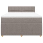 vidaXL Sommier à lattes de lit avec matelas Taupe 140x200 cm Tissu