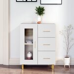 vidaXL Buffet blanc 69 5x34x90 cm bois d'ingénierie