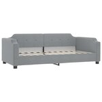 vidaXL Lit de jour avec gigogne et matelas gris clair 80x200 cm tissu