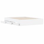vidaXL Cadre de lit avec tiroirs blanc 150x200 cm bois d'ingénierie