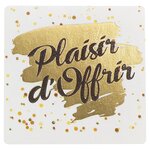 Étiquette cadeau adhésive plaisir d'offrir 40 x 20 mm (lot de 500)