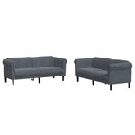 vidaXL Ensemble de canapés 2 Pièces gris foncé velours