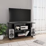 vidaXL Meuble TV avec roulettes noir 80x40x45 cm bois d'ingénierie