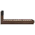 vidaXL Cadre de lit tête de lit et lumières LED chêne marron 90x200 cm
