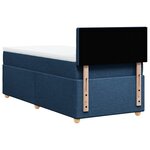 vidaXL Sommier à lattes de lit avec matelas Bleu 90x200 cm Tissu