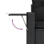 vidaXL Salon de jardin 5 Pièces avec coussins noir résine tressée
