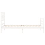 vidaXL Cadre de lit avec tête de lit blanc 90x200 cm bois massif