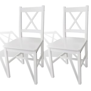 vidaXL Chaises à manger lot de 2 blanc bois de pin