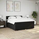 vidaXL Sommier à lattes de lit avec matelas Noir 180x200 cm Tissu