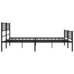 vidaXL Cadre de lit métal avec tête de lit/pied de lit noir 183x213 cm