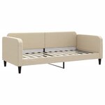 vidaXL Lit de jour avec gigogne et tiroirs sans matelas crème 90x200cm