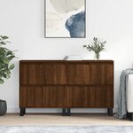 vidaXL Buffets 2 Pièces chêne marron bois d'ingénierie