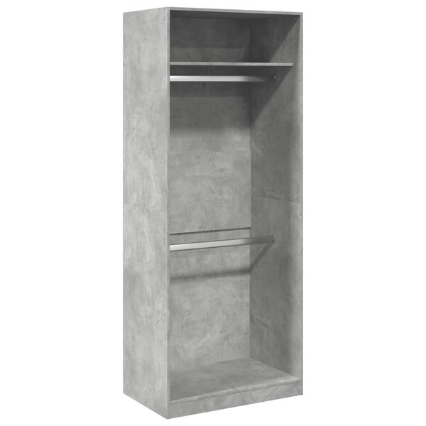 vidaXL Garde-robe gris béton 80x50x200 cm bois d'ingénierie