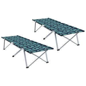 vidaXL Lit de camping pliant 2 Pièces Foret 194 x 62 5 x 42 5 cm
