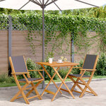 vidaXL Ensemble de bistro 3 Pièces anthracite tissu et bois massif