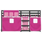 vidaXL Lit superposé avec rideaux rose 90x190 cm bois pin massif