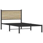 vidaXL Cadre de lit en métal sans matelas chêne sonoma 100x190 cm