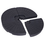 Lot de 4 poids de lestage pour parasols déportés dim. totales 48L x 48l x 8H cm polyéthylène haute densité noir