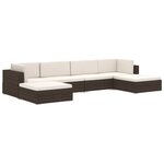 vidaXL Siège central sectionnel 1 pc et coussins Résine tressée Gris