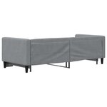 vidaXL Lit de jour avec lit gigogne gris clair 80x200 cm tissu