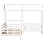 vidaXL Ensemble de lit de jour et de banc et toit 90x190 cm pin massif