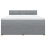 vidaXL Sommier à lattes de lit avec matelas Gris clair 180x200cm Tissu
