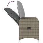 vidaXL Chaises inclinables de jardin lot de 2 et table résine tressée
