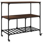 vidaXL Chariot de cuisine chêne marron 100x50x95 cm bois d'ingénierie