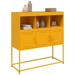 vidaXL Buffet jaune moutarde 100 5x39x107 cm acier laminé à froid