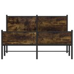 vidaXL Cadre de lit en métal sans matelas chêne fumé 150x200 cm