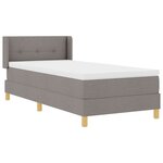 vidaXL Lit avec sommier et matelas Taupe 100x200 cm Tissu
