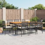 vidaXL Ensemble à manger de jardin 9Pièces coussins noir résine tressée