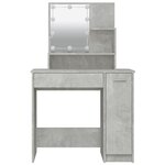 vidaXL Coiffeuse avec LED Gris béton 86 5x35x136 cm