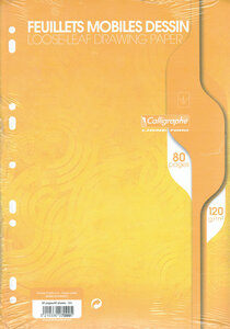 Feuillets mobiles dessin 21x29,7cm 80p uni 120g CALLIGRAPHE