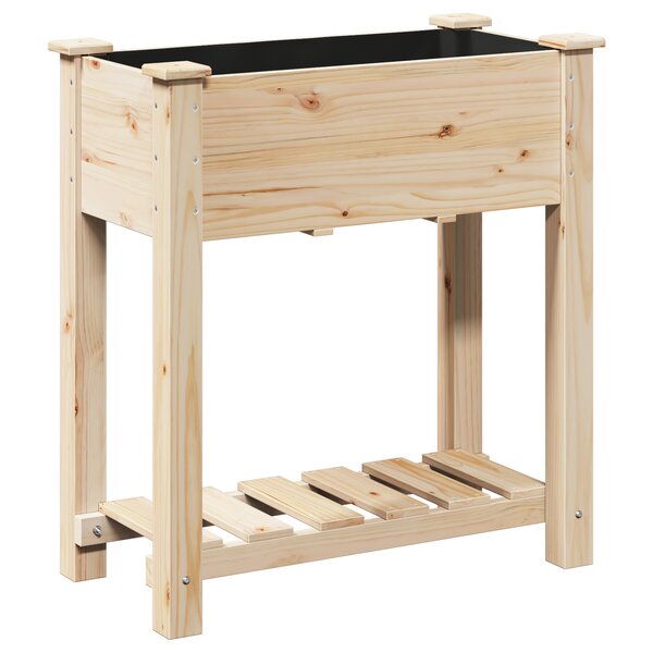 Jardinier vidaXL avec étagère 71x37x76 cm en bois massif de sapin