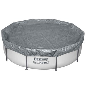 Bestway Couverture de piscine Ø3 05 m Rond Polyester Gris