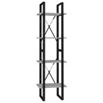 vidaXL Bibliothèque à 4 niveaux gris béton 40x30x140cm bois ingénierie