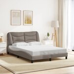 vidaXL Cadre de lit avec lumières LED taupe 120x200 cm tissu